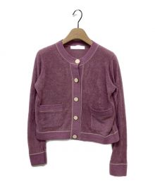 HER LIP TO（ハーリップトゥ）の古着「Cotton-blend Essential Cardigan」｜ラベンダー