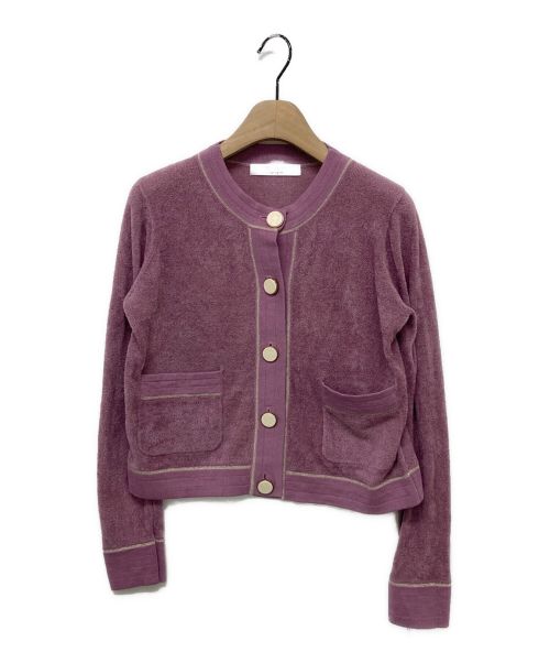 HER LIP TO（ハーリップトゥ）HER LIP TO (ハーリップトゥ) Cotton-blend Essential Cardigan ラベンダー サイズ:Mの古着・服飾アイテム