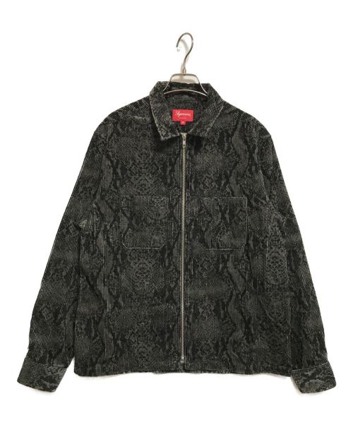 SUPREME（シュプリーム）SUPREME (シュプリーム) Snakeskin Corduroy Zip Up Shirt グレー サイズ:Mの古着・服飾アイテム