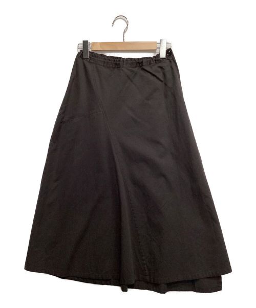 Y's（ワイズ）Y's (ワイズ) COTTON TWILL DART FLARE SKIRT ブラック サイズ:1の古着・服飾アイテム