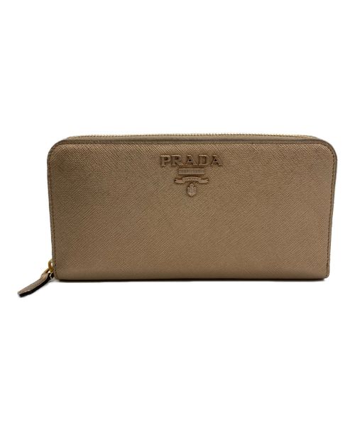 PRADA（プラダ）PRADA (プラダ) saffiano shine 長財布 ゴールドの古着・服飾アイテム