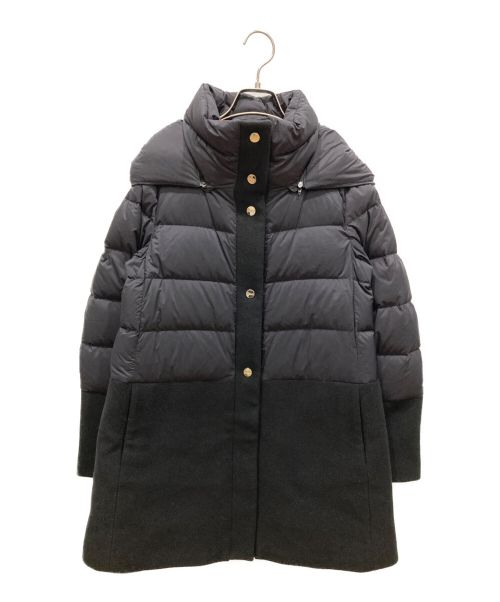 HERNO（ヘルノ）HERNO (ヘルノ) Wool x down hooded down coat ウール×ダウン フーデットダウンコート PI1199D-39601-9300 ネイビー サイズ:40の古着・服飾アイテム