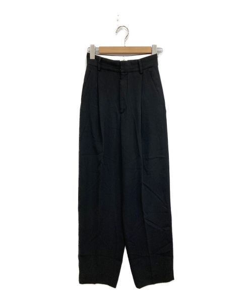 6(ROKU) BEAUTY&YOUTH（ロク ビューティーアンドユース）6(ROKU) BEAUTY&YOUTH (ロク ビューティーアンドユース) GEORGETTE TUCK PANTS 2 ブラック サイズ:32の古着・服飾アイテム