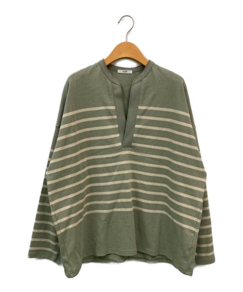 CLANE（クラネ）CLANE (クラネ) WIDE HENRY NECK BORDER TOPS ミント サイズ:1の古着・服飾アイテム