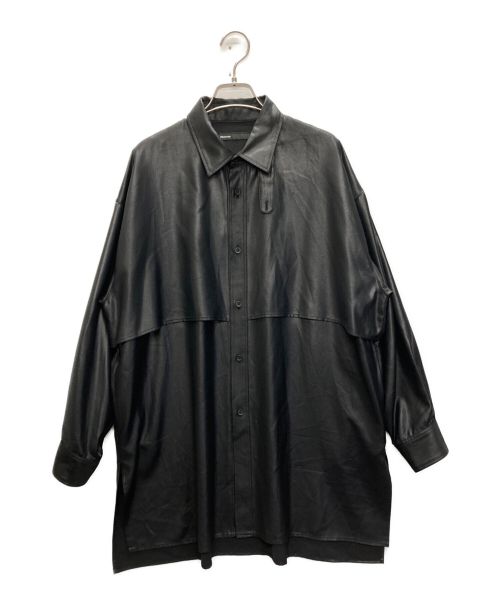 08sircus（ゼロエイトサーカス）08sircus (ゼロエイトサーカス) TWILL LEATHER SHIRT/ツイルレザーシャツ ブラック サイズ:SIZE 1の古着・服飾アイテム