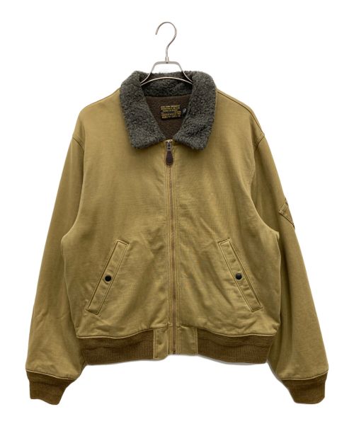 RRL（ダブルアールエル）RRL (ダブルアールエル) コットンジャージーボアフライトジャケット ブラウン サイズ:SIZE XLの古着・服飾アイテム