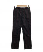 LITTLEBIGリトルビッグ）の古着「Stripe Slim Trousers（ストライプスリムトラウザーズ）」｜ブラック×レッド