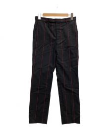 LITTLEBIG（リトルビッグ）の古着「Stripe Slim Trousers（ストライプスリムトラウザーズ）」｜ブラック×レッド