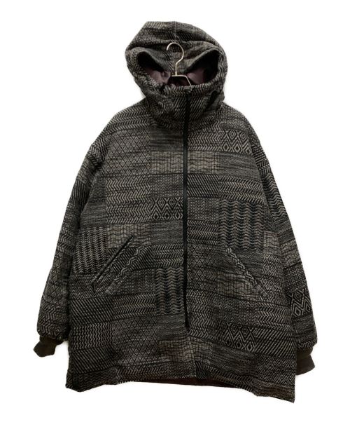 Needles（ニードルズ）Needles (ニードルズ) HOODED DOWN SUR COAT　JO080　JO080　フーデット　ダウン　コート　ネイティブ グレー サイズ:Sの古着・服飾アイテム