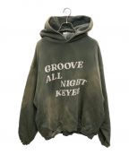 KEYESキーズ）の古着「GROOVE ALL NIGHT Stone Wash Hoodie」｜グレー