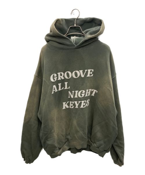 KEYES（キーズ）KEYES (キーズ) GROOVE ALL NIGHT Stone Wash Hoodie グレー サイズ:フリーの古着・服飾アイテム