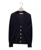 TORY BURCHトリーバーチ）の古着「Logo Button Merino Wool V-Neck Cardigan」｜ブラック