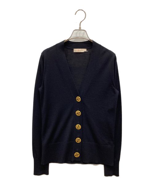 TORY BURCH（トリーバーチ）TORY BURCH (トリーバーチ) Logo Button Merino Wool V-Neck Cardigan ブラック サイズ:Sの古着・服飾アイテム