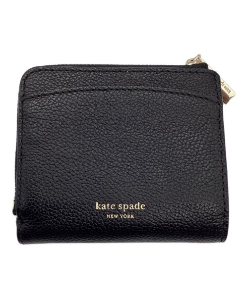 Kate Spade（ケイトスペード）Kate Spade (ケイトスペード) マルゴー エナメル スペード スモール バイフォールド ウォレット ブラックの古着・服飾アイテム