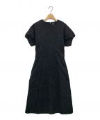 RANDEBOOランデブー）の古着「tweed puff dress」｜ブラック