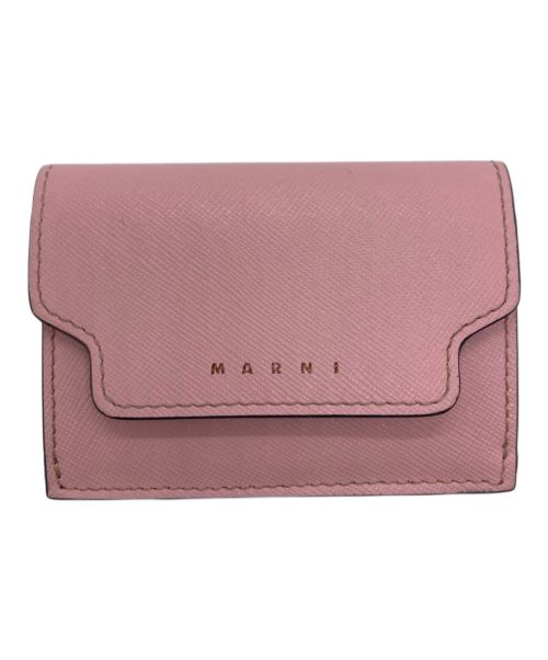 MARNI（マルニ）MARNI (マルニ) 3つ折り財布 ピンクの古着・服飾アイテム