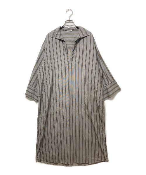 MORRIS&SONS（モリスアンドサンズ）MORRIS&SONS (モリスアンドサンズ) ストライプシャツワンピース グレーの古着・服飾アイテム