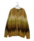 Needlesニードルズ）の古着「Mohair Cardigan ZIGZAG　LQ274　モヘアカーディガン」｜ブラウン