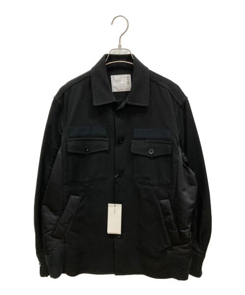 sacai（サカイ）sacai (サカイ) Contrast detail sleeve docking blouson コントラストディティールスリーブドッキングブルゾン  20-02435M インディゴ サイズ:3の古着・服飾アイテム