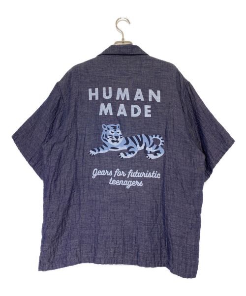HUMAN MADE（ヒューマンメイド）HUMAN MADE (ヒューマンメイド) CHAMBRAY GAUZE ALOHA SHIRT ネイビー サイズ:XLの古着・服飾アイテム