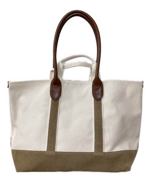 HENDER SCHEME（エンダースキーマ）Hender Scheme (エンダースキーマ) campus Handle Tote M アイボリー×ブラウンの古着・服飾アイテム