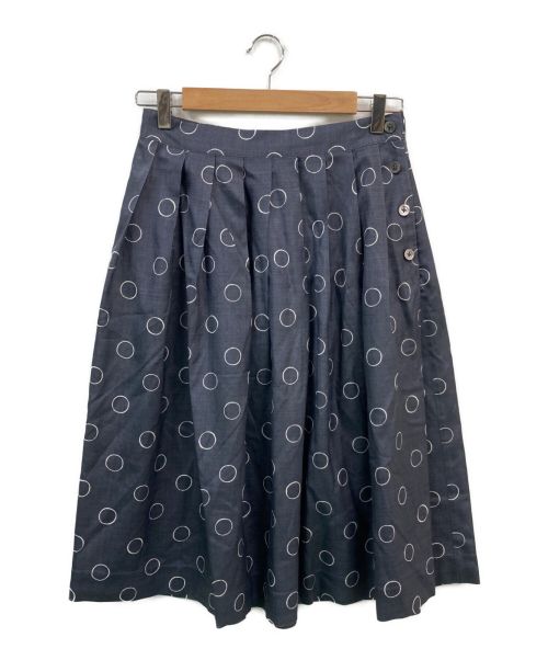 MARGARET HOWELL（マーガレットハウエル）MARGARET HOWELL (マーガレットハウエル) OUTLINE SPOT SILK SKIRT ネイビー サイズ:2の古着・服飾アイテム