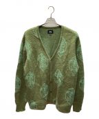 stussyステューシー）の古着「Mohair Mask Cardigan」｜オリーブ