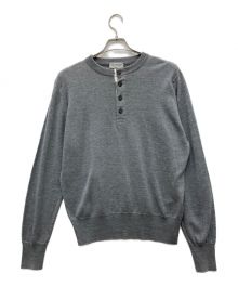 JOHN SMEDLEY（ジョンスメドレー）の古着「JOHN SMEDLEY ヘンリーネックニット」｜グレー