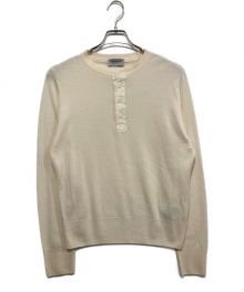 JOHN SMEDLEY（ジョンスメドレー）の古着「ヘンリーネックニット」｜アイボリー