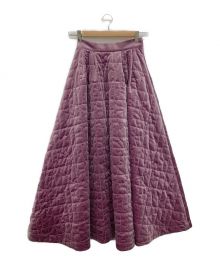 Ameri（アメリ）の古着「UND MOTIF VELOUR QUILTING FLARE SKIRT」｜パープル