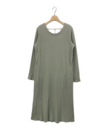 Uhr（ウーア）の古着「Back-belted Rib Dress」｜カーキ