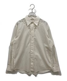 H BEAUTY&YOUTH（エイチ ビューティー&ユース）の古着「LACE SHIRT/シャツ」｜アイボリー