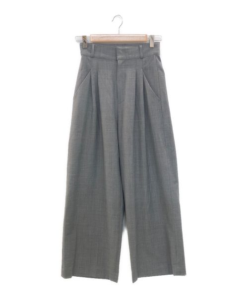 SIWEM（シウム）SIWEM (シウム) WIDE BELT TUCK PANTS グレー サイズ:Sの古着・服飾アイテム