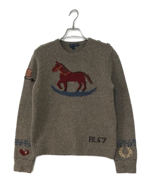 RALPH LAUREN（ラルフローレン）RALPH LAUREN (ラルフローレン) ロッキングホースニット ブラウン サイズ:Lの古着・服飾アイテム