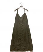 AURALEEオーラリー）の古着「WASHED LINEN SLIP DRESS」｜カーキ