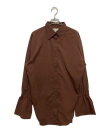 TODAYFUL（トゥデイフル）の古着「Gather Sleeve Typewriter Blouse」｜ブラウン