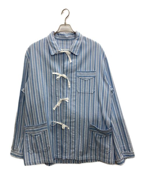 Maison Margiela（メゾンマルジェラ）Maison Margiela (メゾンマルジェラ) 22SS STRIPE SHIRTS JACKET/ストライプシャツジャケット ブルー サイズ:39の古着・服飾アイテム