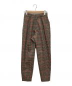 HYKEハイク）の古着「PLAID DOUBLE FACE TAPERED PANTS」｜ベージュ