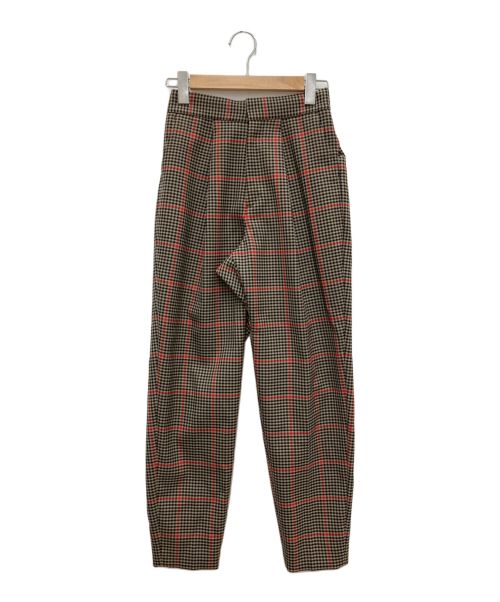 HYKE（ハイク）HYKE (ハイク) PLAID DOUBLE FACE TAPERED PANTS ベージュ サイズ:1 未使用品の古着・服飾アイテム