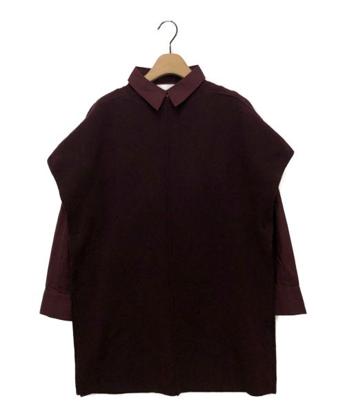 Ameri（アメリ）Ameri (アメリ) PONCHO VEST WITH SHIRT ボルドー サイズ:Fの古着・服飾アイテム