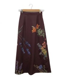 Ameri（アメリ）の古着「UND ANNABELLE FLARE SKIRT」｜ボルドー