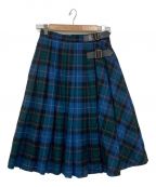 Jane Marpleジェーンマープル）の古着「Wool tartan check 2face skirt」｜ブルー