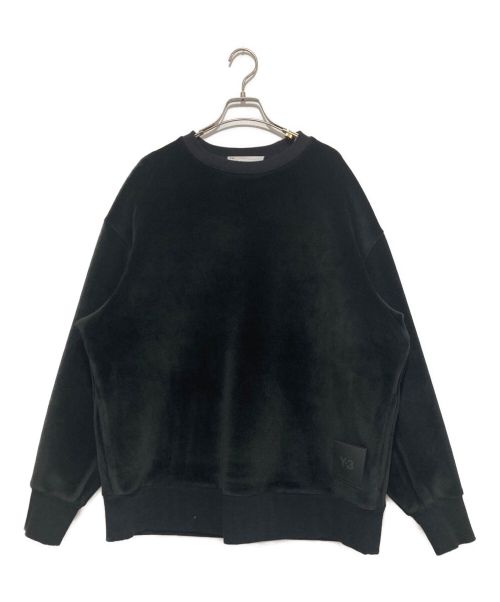 Y-3（ワイスリー）Y-3 (ワイスリー) U SQUARE VELVET SPACER CREW SWEATSHIRT ブラック サイズ:Mの古着・服飾アイテム