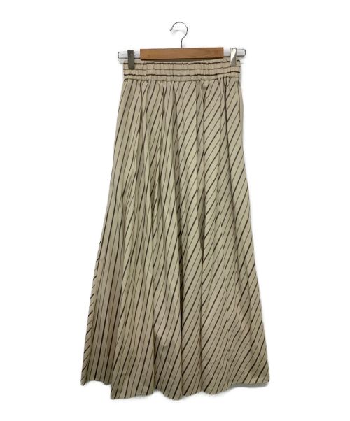 Rawtus（ロゥタス）Rawtus (ロゥタス) Stripe Maxi Skirt ベージュ サイズ:34の古着・服飾アイテム