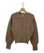 HER LIP TOハーリップトゥ）の古着「Pearl Necklace Knit Pullover」｜ベージュ