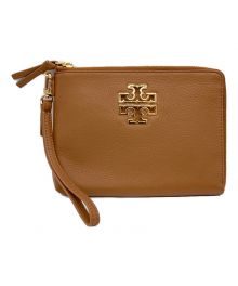 TORY BURCH（トリーバーチ）の古着「BRITTEN LARGE ZIP POUCH」｜ブラウン