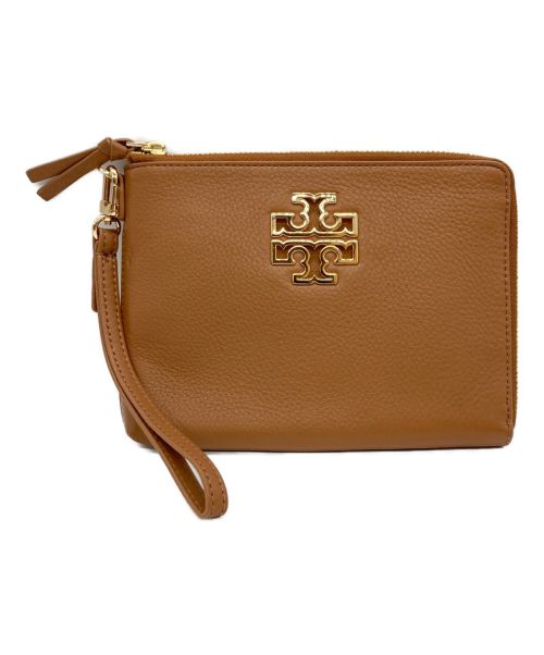 TORY BURCH（トリーバーチ）TORY BURCH (トリーバーチ) BRITTEN LARGE ZIP POUCH ブラウン サイズ:表記なしの古着・服飾アイテム