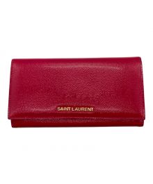 Saint Laurent Paris（サンローランパリ）の古着「エナメル長財布」｜ショッキングピンク