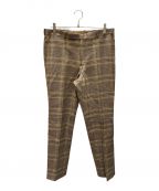 AURALEEオーラリー）の古着「WOOL SERGE CHECK NARROW SLACKS」｜ベージュ