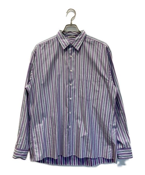 AURALEE（オーラリー）AURALEE (オーラリー) WASHED FINX TWILL STRIPE SHIRTS パープル サイズ:4の古着・服飾アイテム